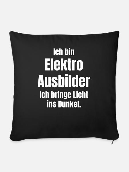 Elektro Ausbilder - Sofakissenbezug 45 x 45 cm - Schwarz