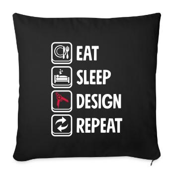 Eat Sleep Design Repeat - Architecte - Housse de coussin décorative 45 x 45 cm - noir - Devant