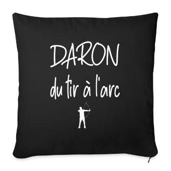 Daron du tir à l'arc t-shirt homme jeu de mots - Housse de coussin décorative 45 x 45 cm - noir - Devant