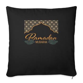 Ramadan Mubarak/Eid /Muslim /Islam/Allah - Sofa pillowcase 17,3'' x 17,3'' (45 x 45 cm) - black - Front