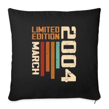 March 2004 Anniversary 2004 Retro 2004 March - Sofa pillowcase 17,3'' x 17,3'' (45 x 45 cm) - black - Front