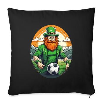 St. Patrick's Day Kleeblatt Fußball - Sofakissenbezug 45 x 45 cm - Schwarz - Vorne