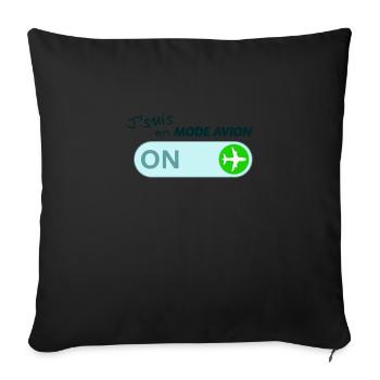MODE AVION - Housse de coussin décorative 45 x 45 cm - noir - Devant