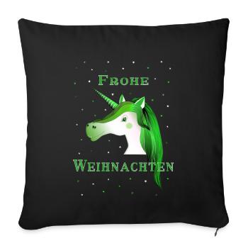 Merry Christmas - Unicorn - Sofa pillowcase 17,3'' x 17,3'' (45 x 45 cm) - black - Front