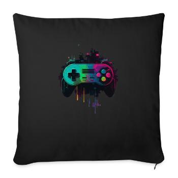 Retro Konsole - Sofakissenbezug 45 x 45 cm - Schwarz - Vorne