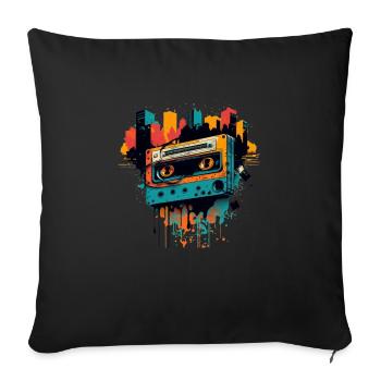 Retro Mixtape - Sofa pillowcase 17,3'' x 17,3'' (45 x 45 cm) - black - Front