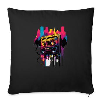 Retro Mixtape - Sofakissenbezug 45 x 45 cm - Schwarz - Vorne