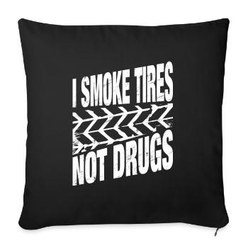 Tuning Drift Burnout Tire Cadeau - Housse de coussin décorative 45 x 45 cm - noir - Devant