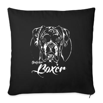 German BOXER Portrait Dogs Dog Wilsigns - Sofa pillowcase 17,3'' x 17,3'' (45 x 45 cm) - black - Front