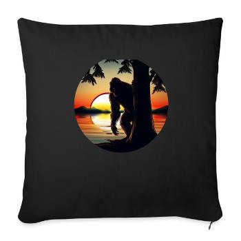 Bigfoot Sonnenuntergang - Sofakissenbezug 45 x 45 cm - Schwarz - Vorne