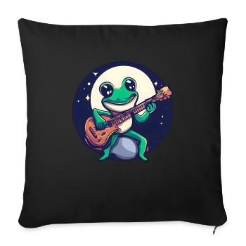 Frog Guitar Moonlight - Housse de coussin décorative 45 x 45 cm - noir - Devant