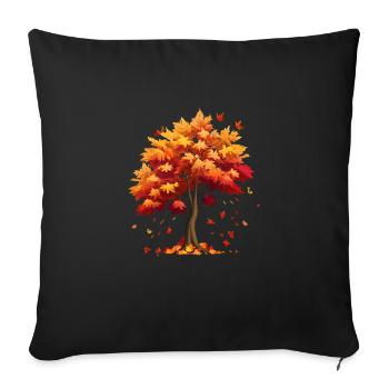 Autumn autumn leaves fall from the tree - Sofa pillowcase 17,3'' x 17,3'' (45 x 45 cm) - black - Front