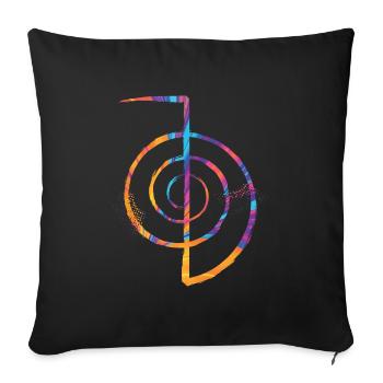 Reiki - Sofa pillowcase 17,3'' x 17,3'' (45 x 45 cm) - black - Front