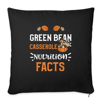 Cocotte de haricots verts Nutrition F... - Housse de coussin décorative 45 x 45 cm - noir - Devant