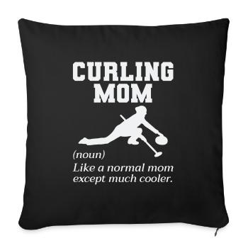 Curling Mom Winter Ice Sport Curler Mothers day - Sofa pillowcase 17,3'' x 17,3'' (45 x 45 cm) - black - Front