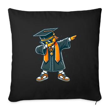 Cool Graduate Dab Pose Illustration - Sofa pillowcase 17,3'' x 17,3'' (45 x 45 cm) - black - Front