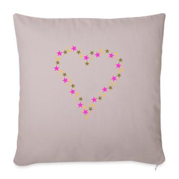 Coeur en Confetti - Housse de coussin décorative 45 x 45 cm - taupe clair - Devant