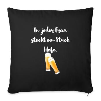 beer drink yeast wheat enjoy saying gift - Sofa pillowcase 17,3'' x 17,3'' (45 x 45 cm) - black - Front