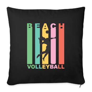 Vieille école cadeau sport rétro Vintage Full Ball - Housse de coussin décorative 45 x 45 cm - noir - Devant