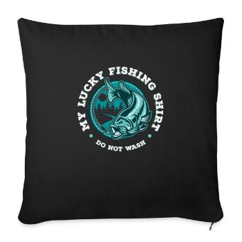 My Lucky Fishing Not Wash Sea River Hook Fish - Sofa pillowcase 17,3'' x 17,3'' (45 x 45 cm) - black - Front