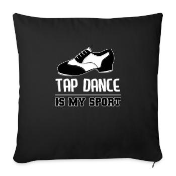 Claquettes est mon sport chaussure talon fille de la salle de bal mignon - Housse de coussin décorative 45 x 45 cm - noir - Devant