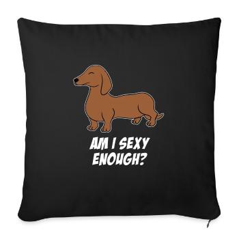 Teckel chien - Housse de coussin décorative 45 x 45 cm - noir - Devant