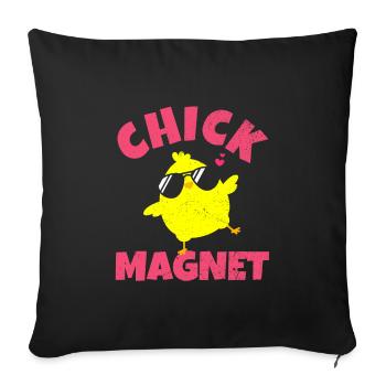 Chick Magnet Chick with Sunglasses Popular Funny - Sofa pillowcase 17,3'' x 17,3'' (45 x 45 cm) - black - Front