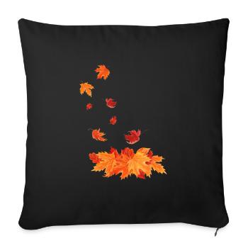 Feuilles d’automne qui tombent - Housse de coussin décorative 45 x 45 cm - noir - Devant