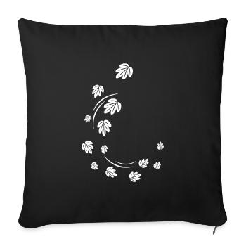 Feuilles d’automne dans le vent - Housse de coussin décorative 45 x 45 cm - noir - Devant