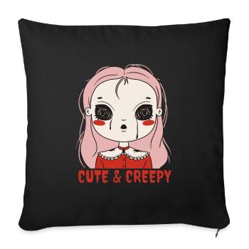 Creepy Girl - Cute & Creepy - Halloween - Sofa pillowcase 17,3'' x 17,3'' (45 x 45 cm) - black - Front