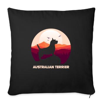 Australian Terrier - Australian Terrier Hund - Sofakissenbezug 45 x 45 cm - Schwarz - Vorne