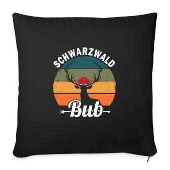 schwarzwaldbub Schwarzwald Bollenhut - Sofakissenbezug 45 x 45 cm - Schwarz - Vorne