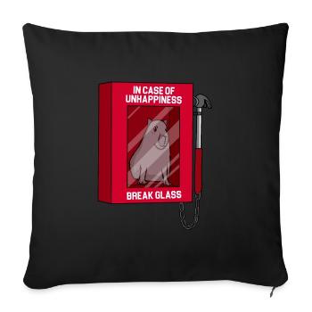 Capybara - Break the pane if you feel unwell - Sofa pillowcase 17,3'' x 17,3'' (45 x 45 cm) - black - Front