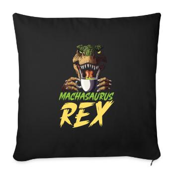 Amateur de thé Matcha Matcha dictons T-Rex Dino - Housse de coussin décorative 45 x 45 cm - noir - Devant