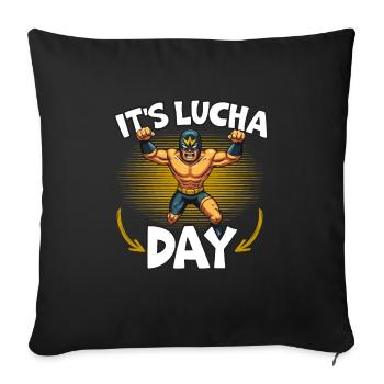 Lucha Libre Wrestler Lutte Mexicaine Luchador - Housse de coussin décorative 45 x 45 cm - noir - Devant