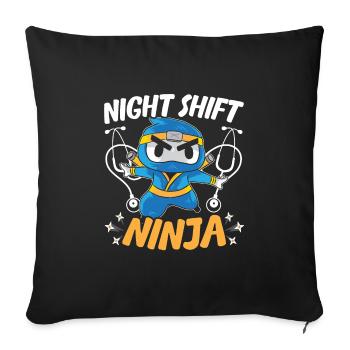 Employé De Nuit Employé Médecin De Nuit De Quart Ninja - Housse de coussin décorative 45 x 45 cm - noir - Devant
