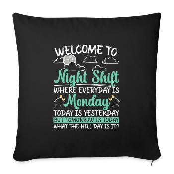 Night Shift Nurse Police Doctor - Sofa pillowcase 17,3'' x 17,3'' (45 x 45 cm) - black - Front