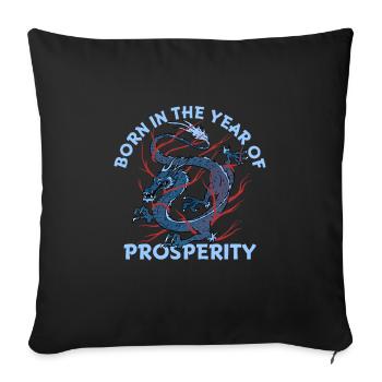 Year of the Dragon, Chinese New Year 2024 - Sofa pillowcase 17,3'' x 17,3'' (45 x 45 cm) - black - Front