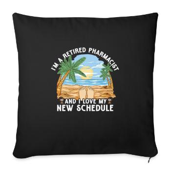 Pharmacien à la retraite, Pharmacie à la retraite - Housse de coussin décorative 45 x 45 cm - noir - Devant