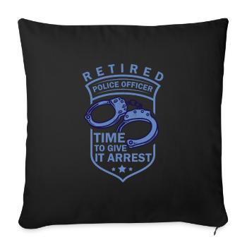 Retired Police Officer Police Retiree - Sofa pillowcase 17,3'' x 17,3'' (45 x 45 cm) - black - Front