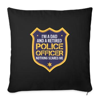 Policier à la retraite Police à la retraite - Housse de coussin décorative 45 x 45 cm - noir - Devant