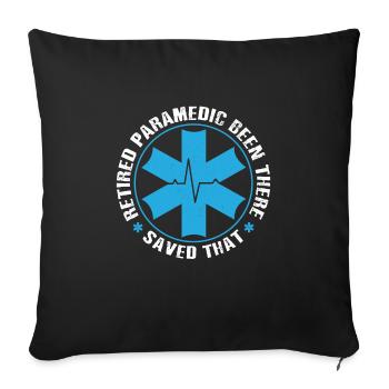 Ambulancier paramédical à la retraite, ambulancier paramédical, retraité - Housse de coussin décorative 45 x 45 cm - noir - Devant