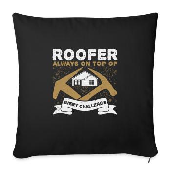 Funny Roofer Carpenter Craftsman - Sofa pillowcase 17,3'' x 17,3'' (45 x 45 cm) - black - Front