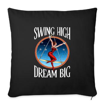 Trapeze Artist Circus Artist Acrobatics - Sofa pillowcase 17,3'' x 17,3'' (45 x 45 cm) - black - Front
