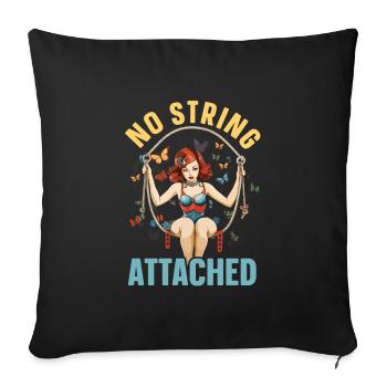 Retro trapeze artist circus artist acrobatics - Sofa pillowcase 17,3'' x 17,3'' (45 x 45 cm) - black - Front