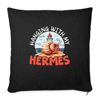 Cute hermit crab crab crustaceans - Sofa pillowcase 17,3'' x 17,3'' (45 x 45 cm) - black - Front