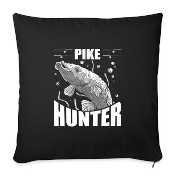 Pike Fishing Fishing Pike Fisherman Angler - Sofa pillowcase 17,3'' x 17,3'' (45 x 45 cm) - black - Front