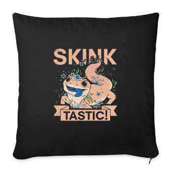 Bluetongue lizard, skink, smooth lizard, blue tongue - Sofa pillowcase 17,3'' x 17,3'' (45 x 45 cm) - black - Front