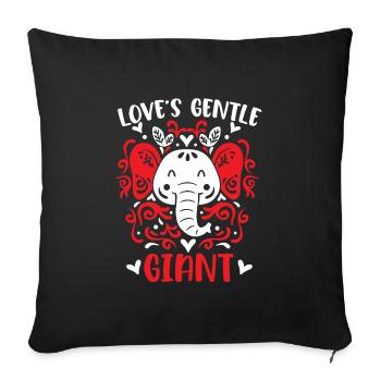 February 14 Valentine's Day Gift Cute Elephant - Sofa pillowcase 17,3'' x 17,3'' (45 x 45 cm) - black - Front