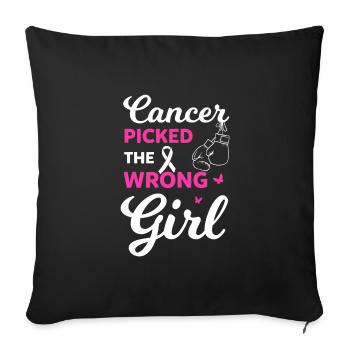 Mauvaise fille choisie - Sensibilisation au cancer - Housse de coussin décorative 45 x 45 cm - noir - Devant